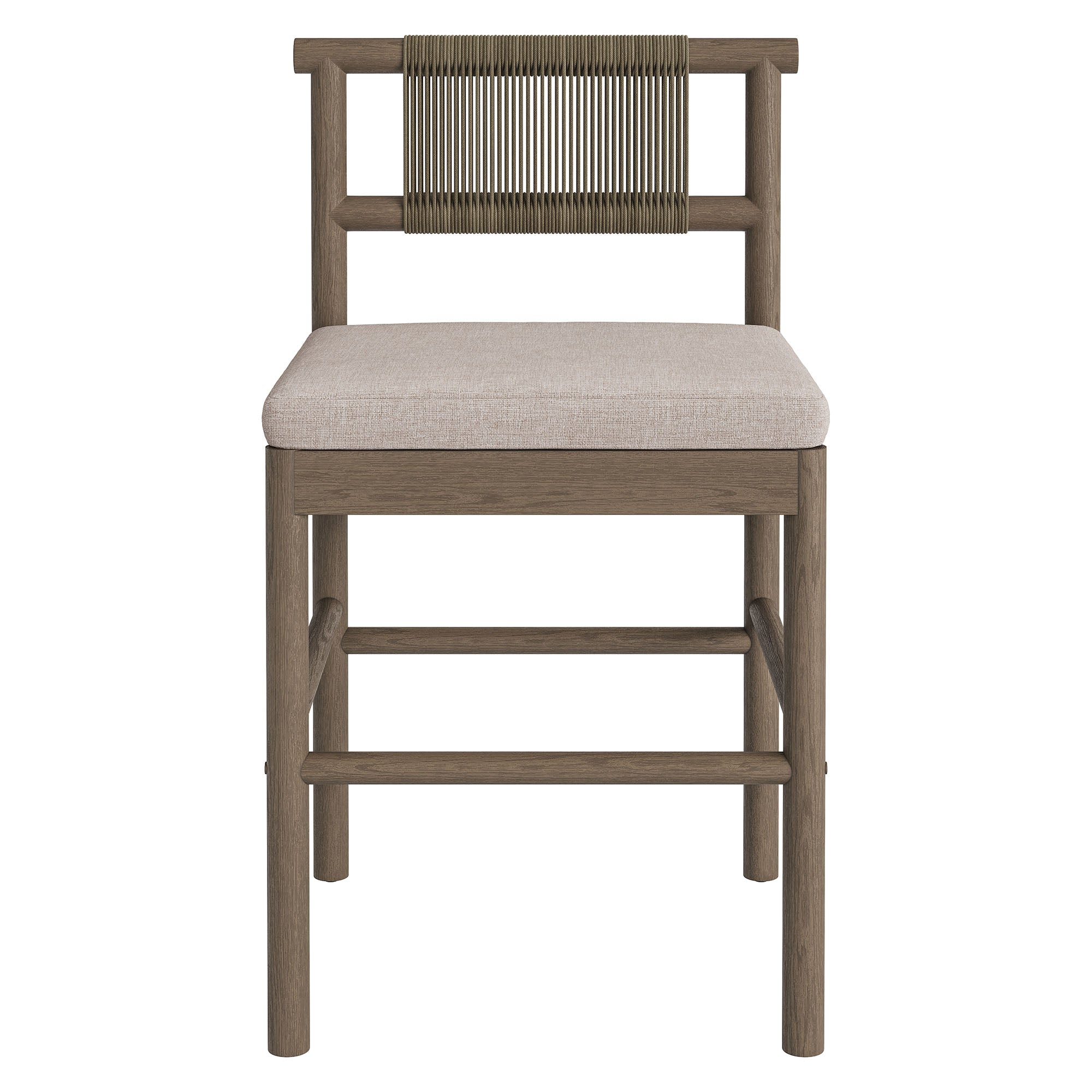 Eleni Outdoor Patio Teak Wood Counter Stools Set of 2