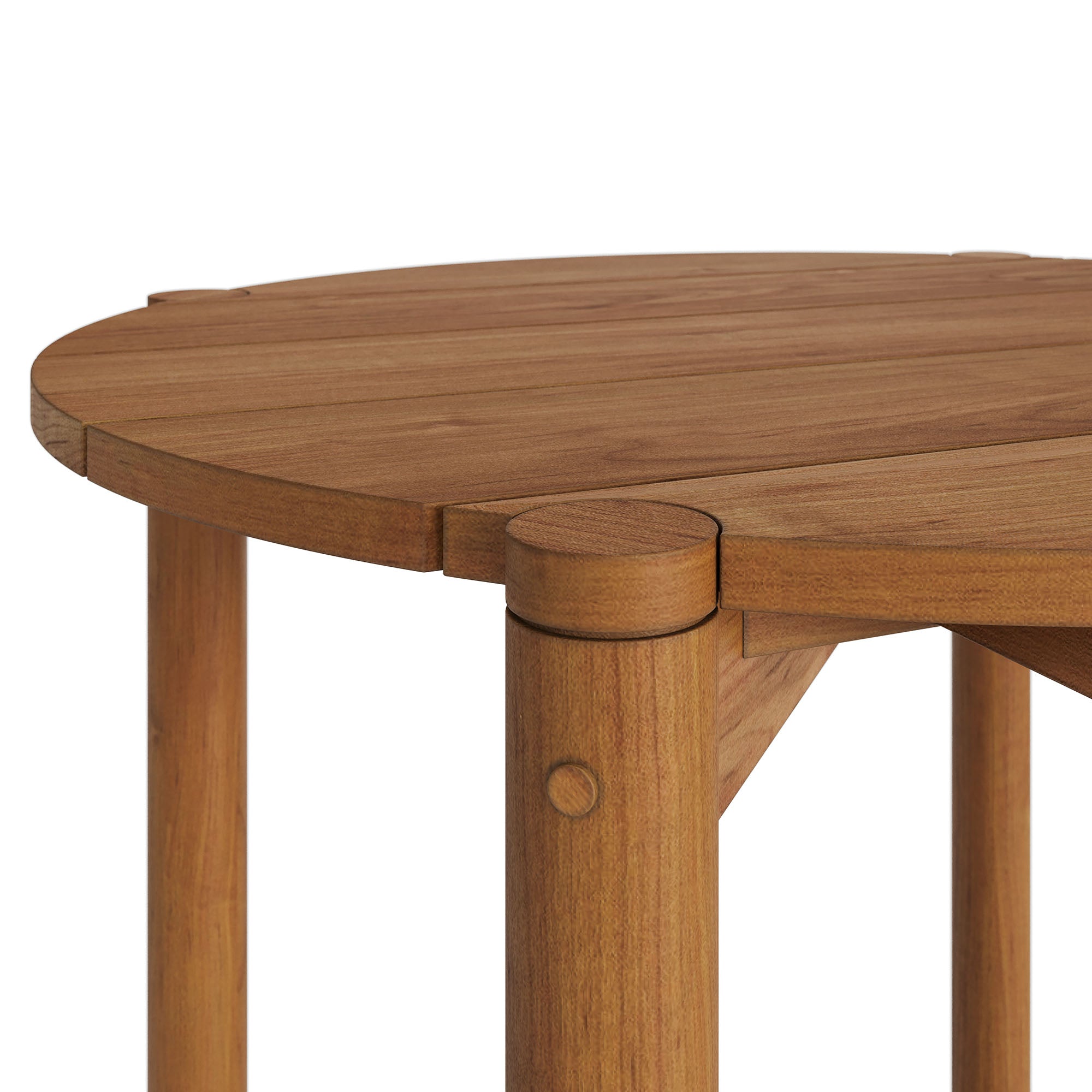 Eleni Round 35 Inch Outdoor Patio Teak Wood Round Bar Table