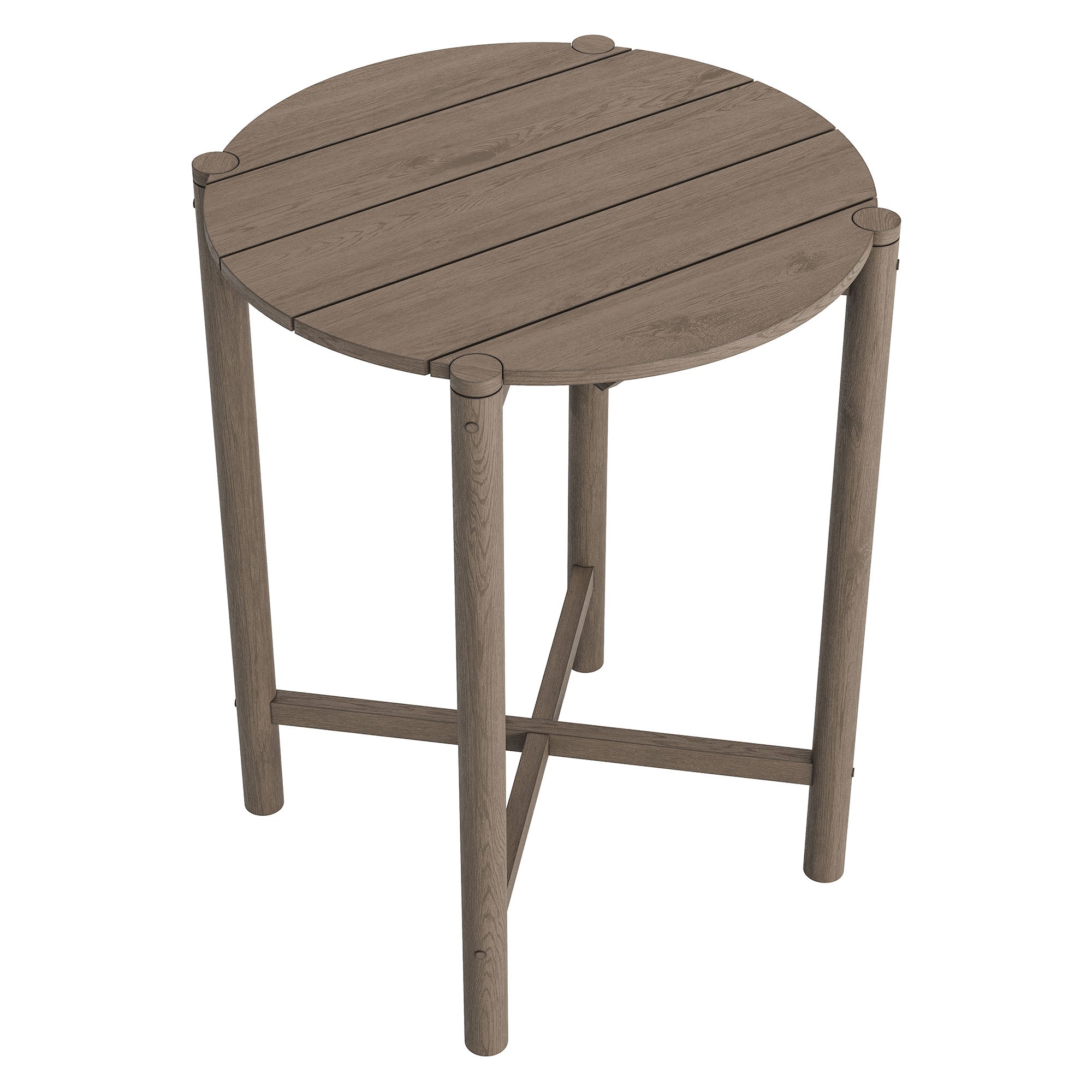 Eleni Round 35 Inch Outdoor Patio Teak Wood Round Bar Table