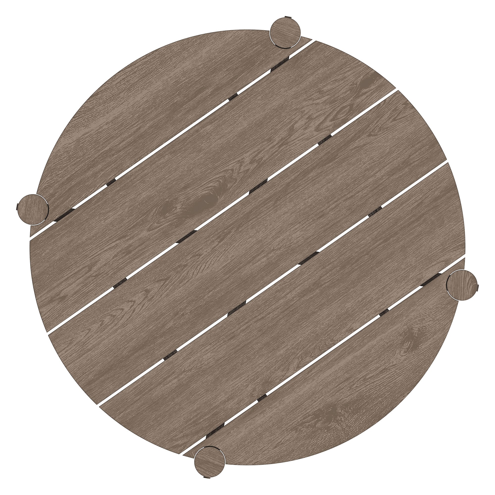 Eleni Round 35 Inch Outdoor Patio Teak Wood Round Bar Table