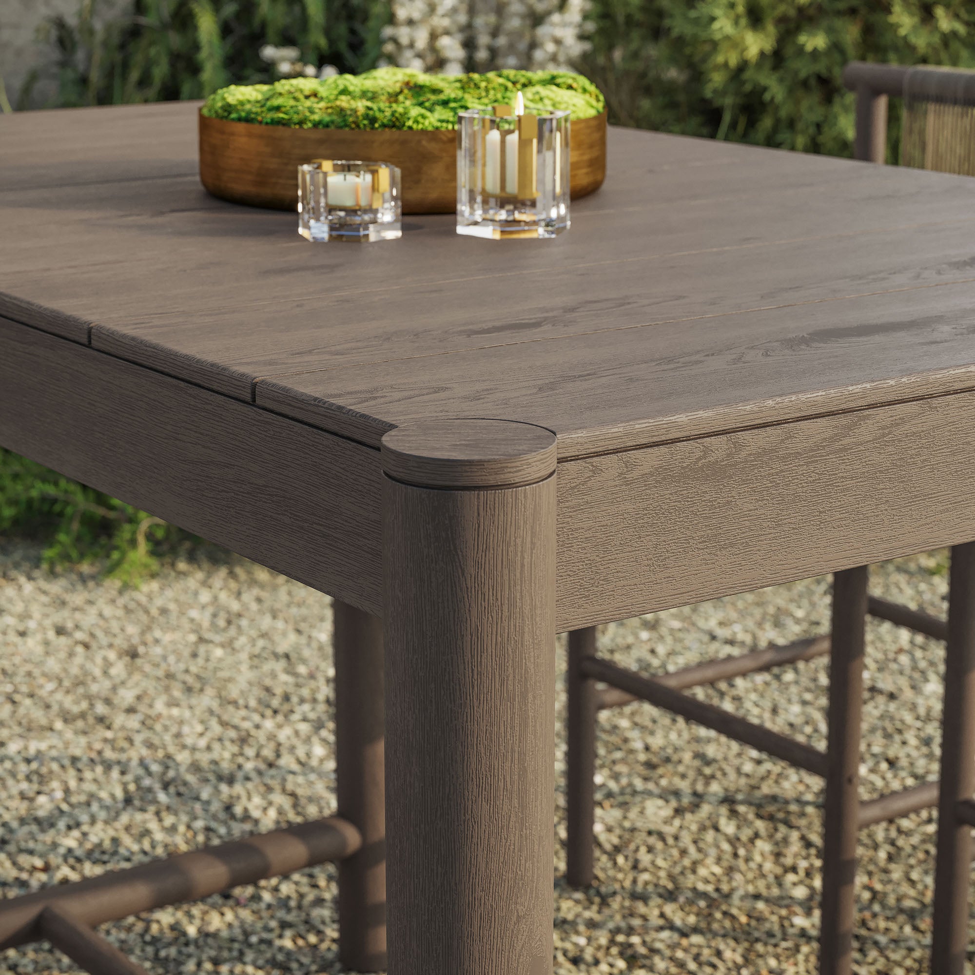 Eleni Rectangle 56-Inch Outdoor Patio Teak Wood Rectangular Bar Table