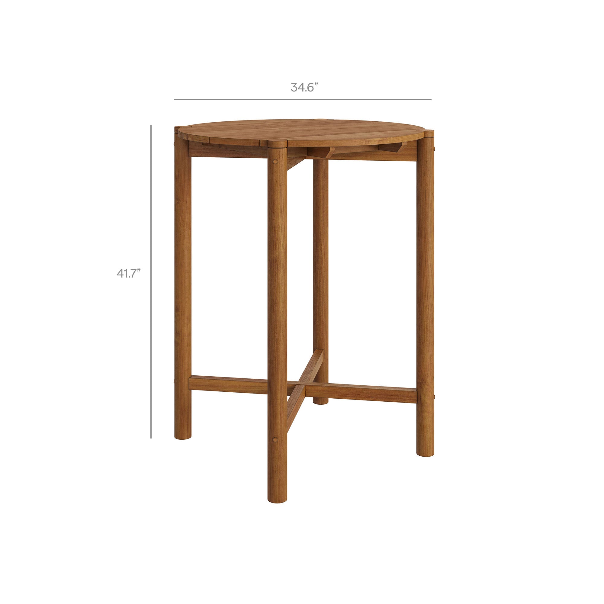 Eleni 3-Piece Outdoor Patio Teak Wood Bar Set