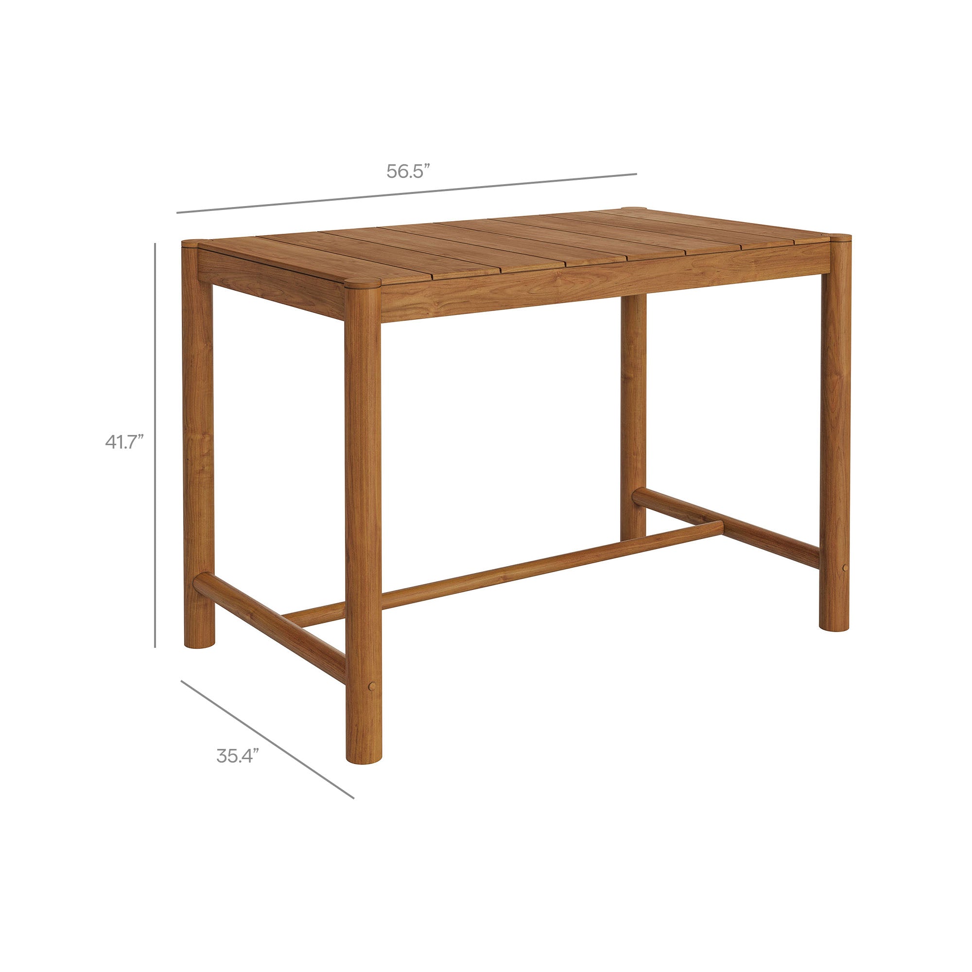 Eleni 5-Piece Outdoor Patio Teak Wood Bar Set