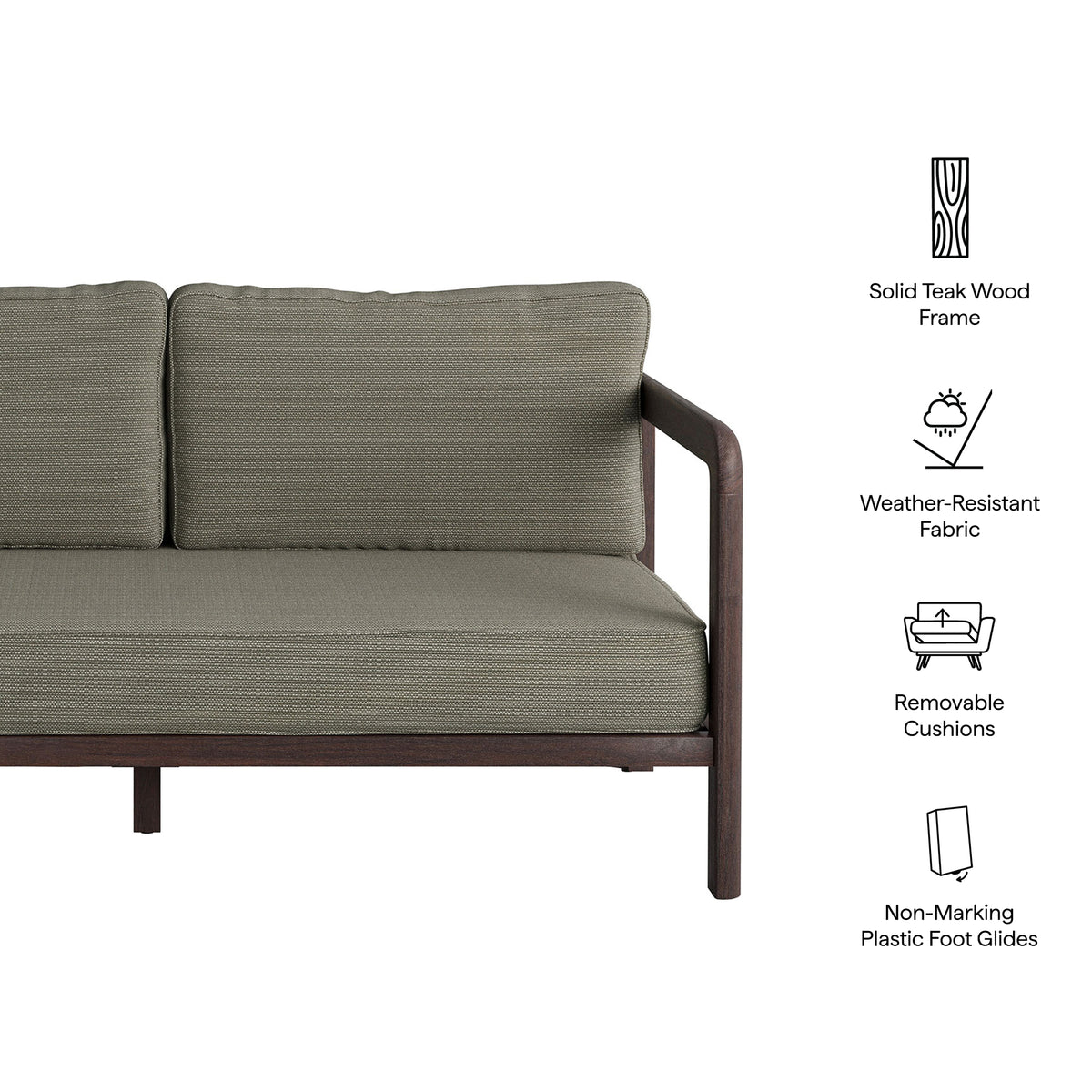 Kona Outdoor Patio Teak Wood Loveseat