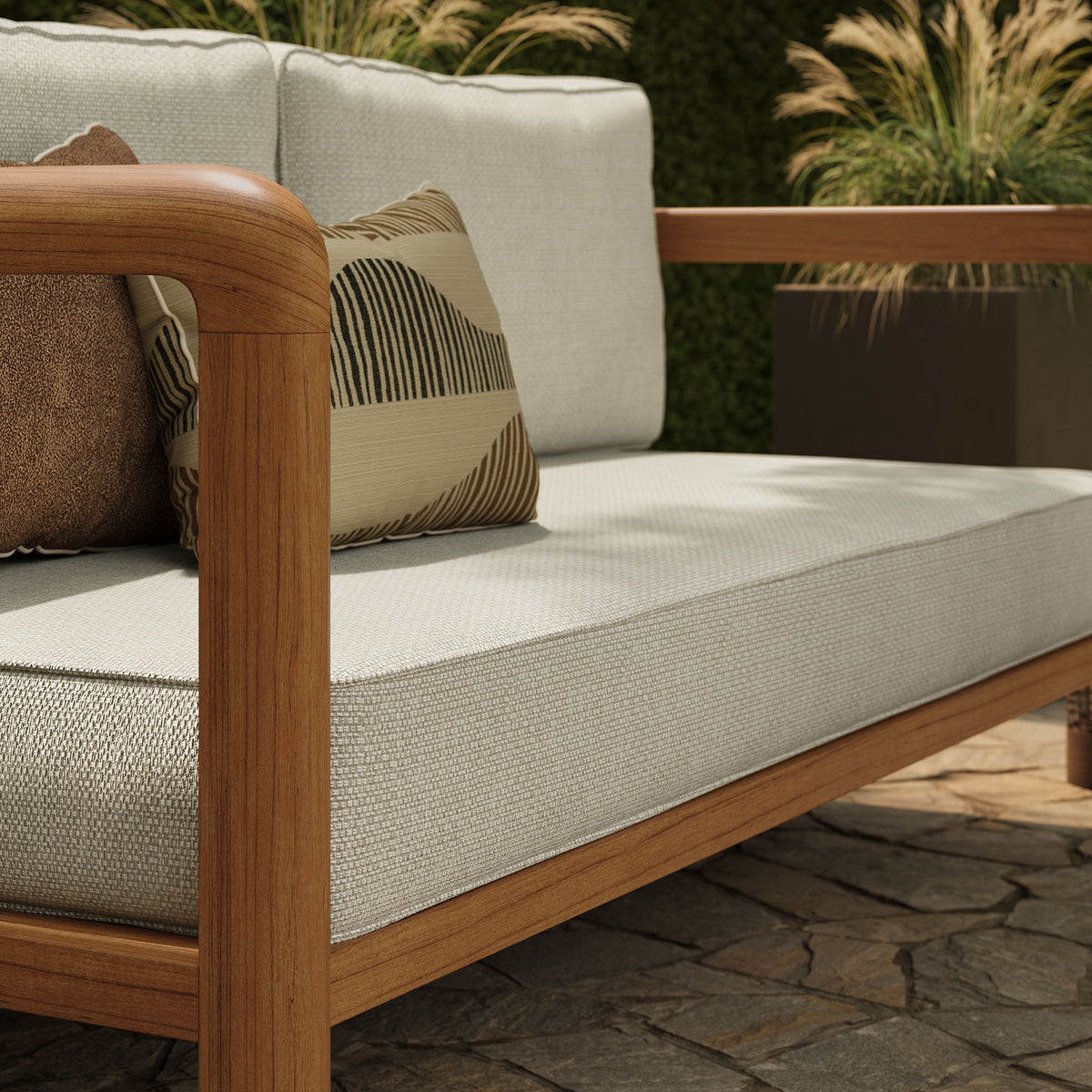 Kona Outdoor Patio Teak Wood Loveseat