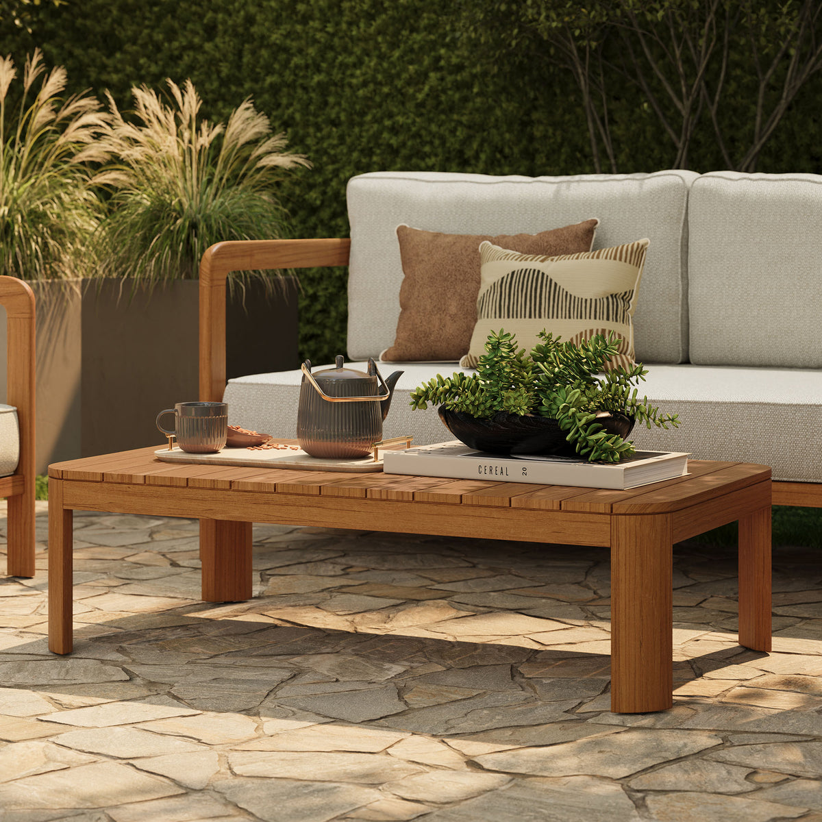 Kona 47 Inch Outdoor Patio Teak Wood Coffee Table