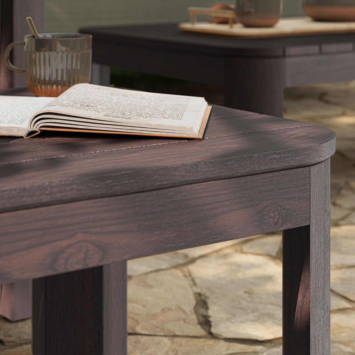 Kona Outdoor Patio Teak Wood Side Table