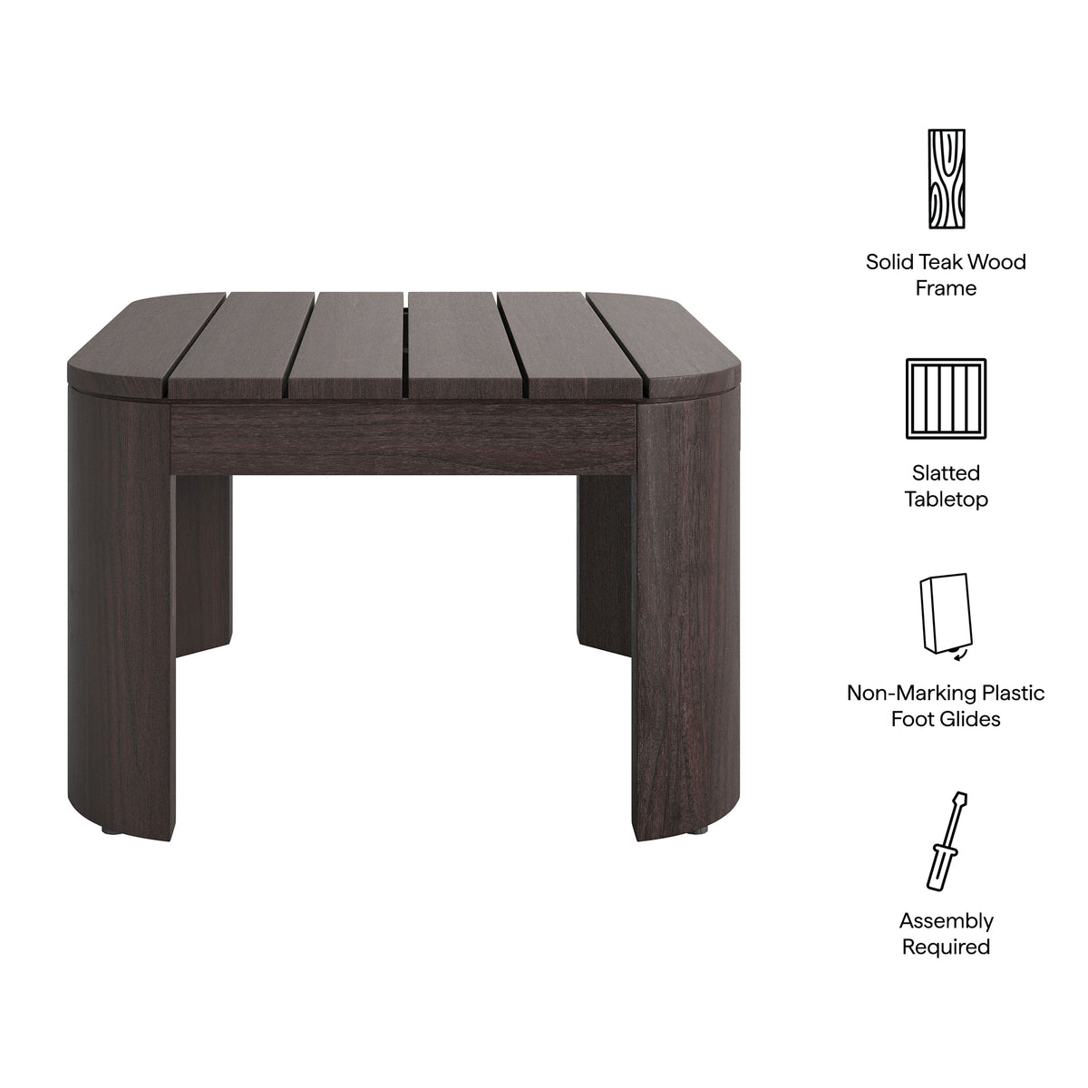 Kona Outdoor Patio Teak Wood Side Table