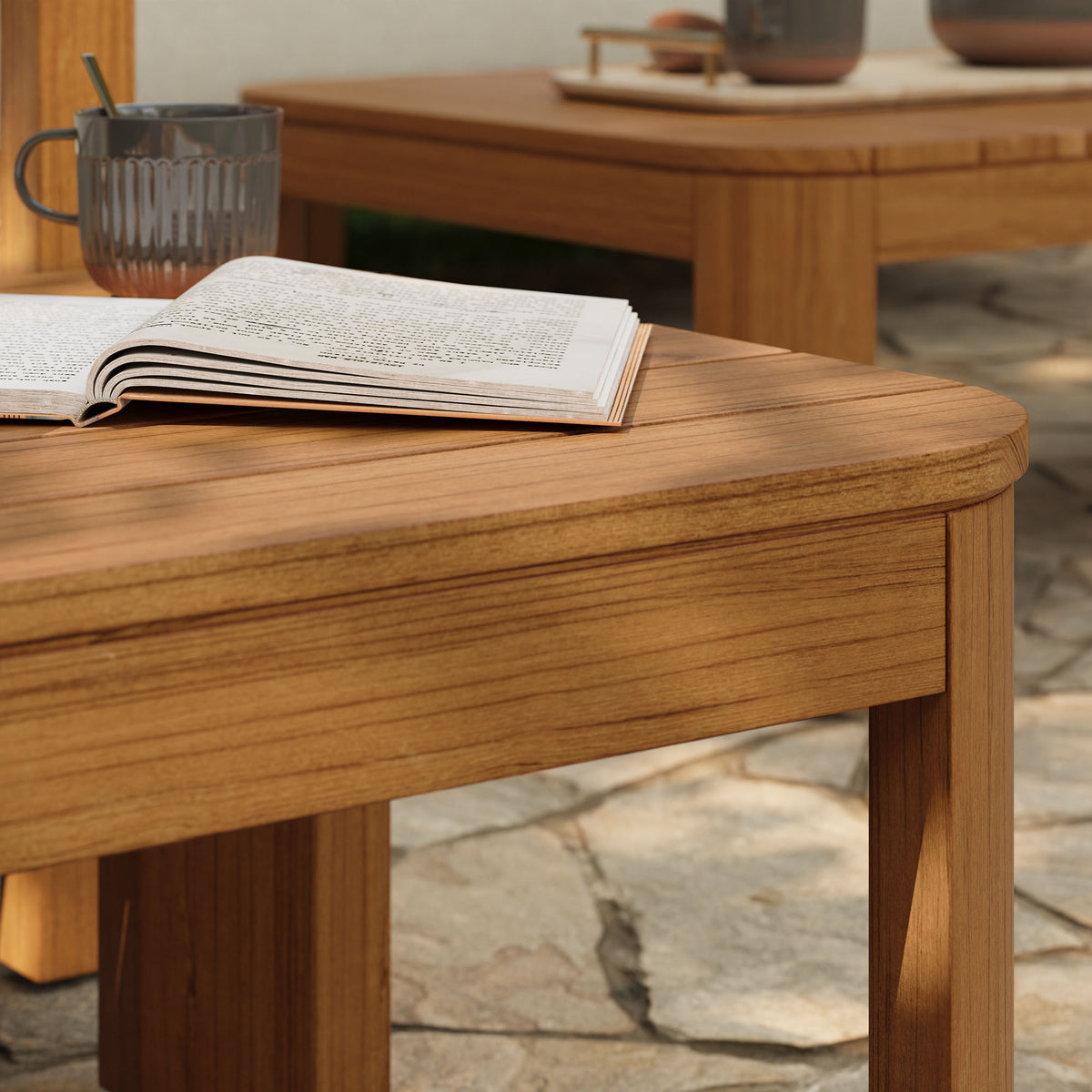 Kona Outdoor Patio Teak Wood Side Table