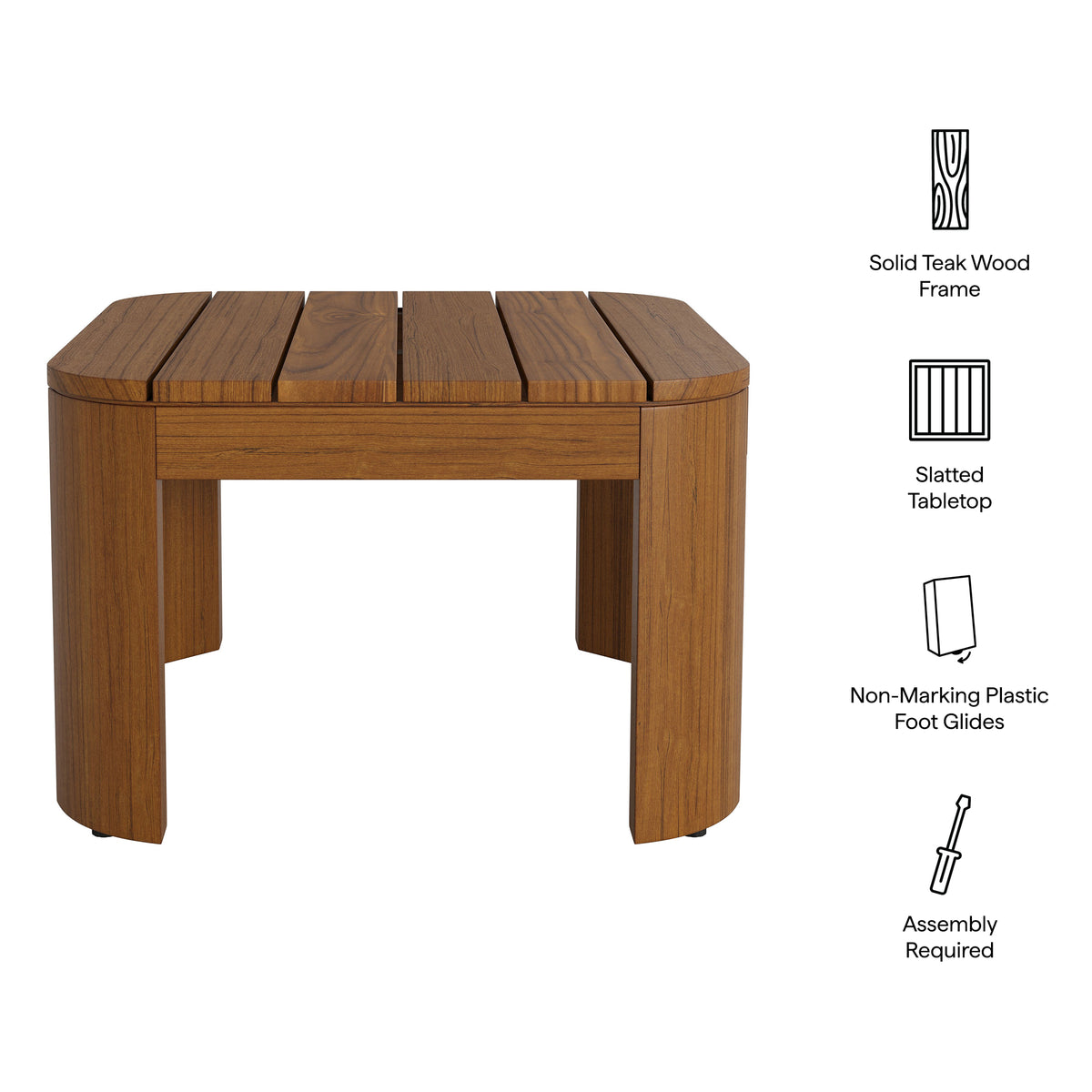 Kona Outdoor Patio Teak Wood Side Table