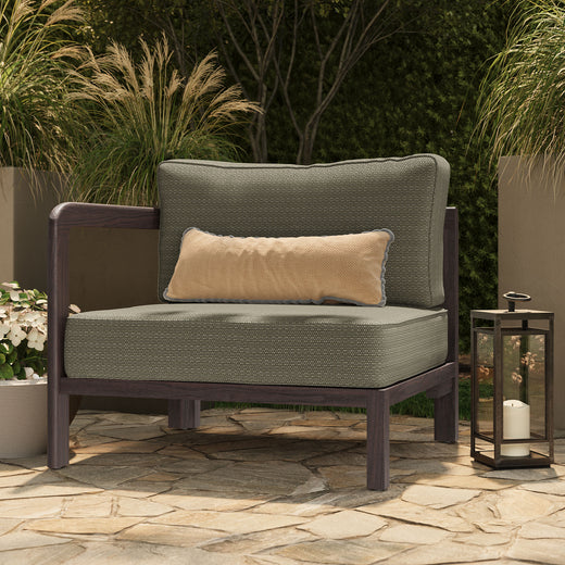Kona Outdoor Patio Teak Wood Left-Arm Facing Modular Armchair