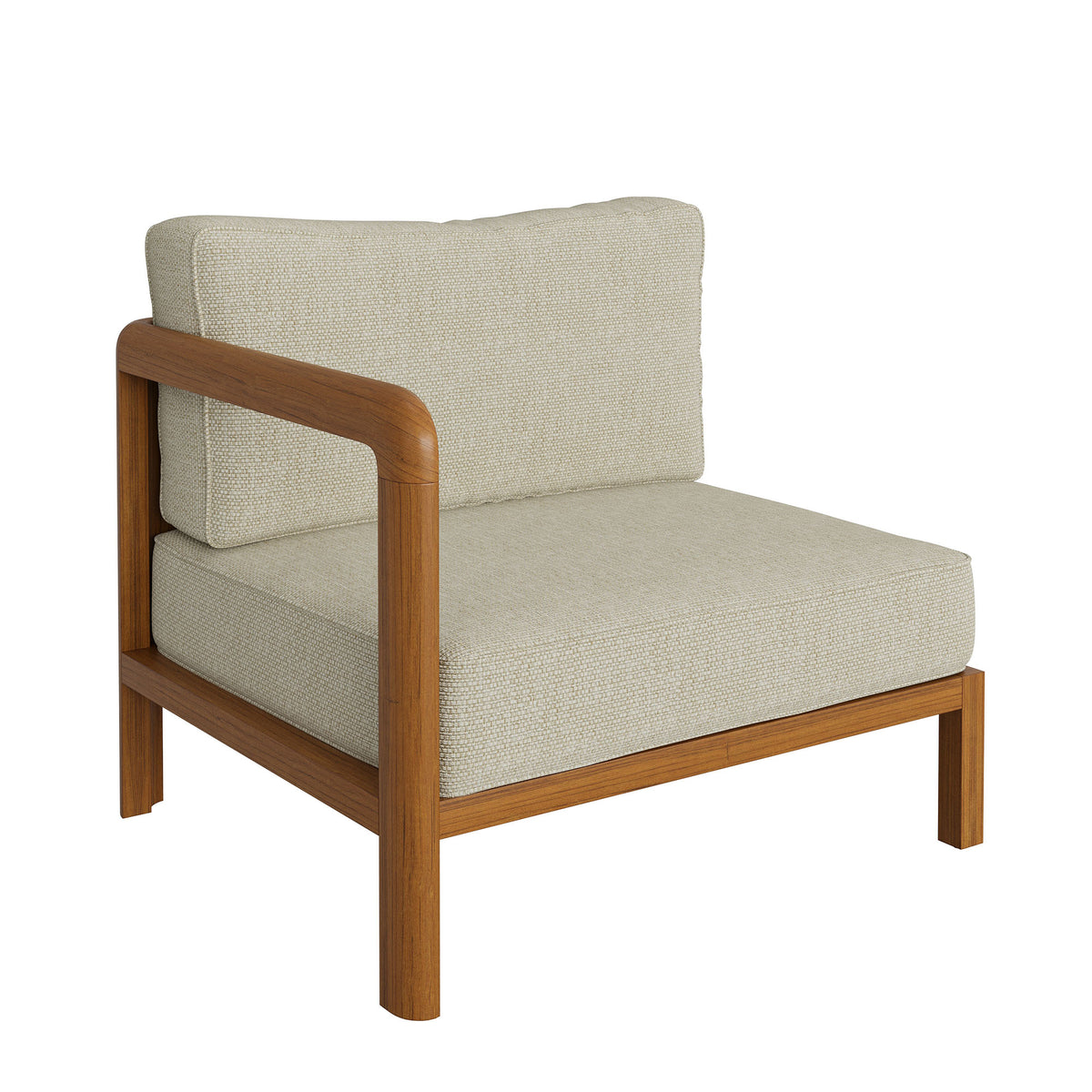 Kona 5-Piece Outdoor Patio Teak Wood Corner Modular Sofa