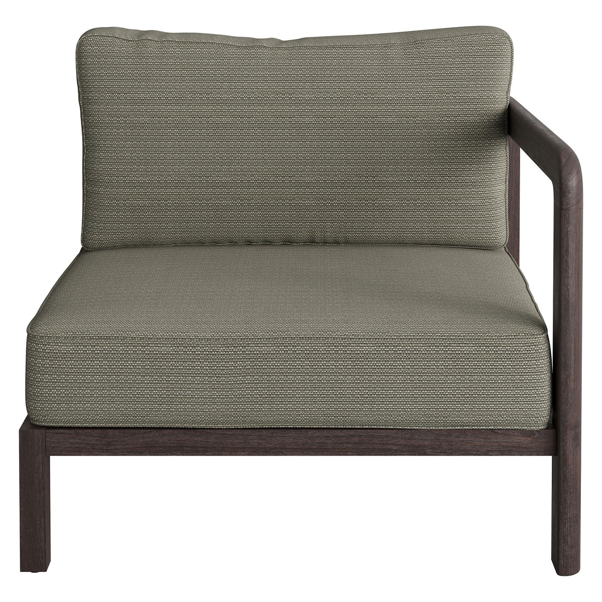 Kona Outdoor Patio Teak Wood Right-Arm Facing Modular Armchair