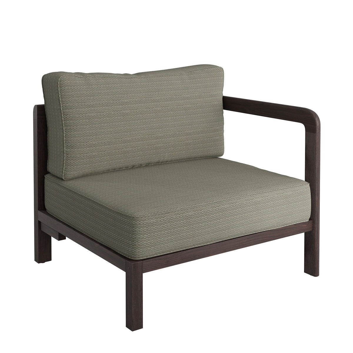 Kona Outdoor Patio Teak Wood Right-Arm Facing Modular Armchair