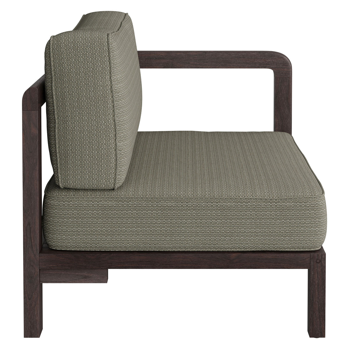 Kona Outdoor Patio Teak Wood Right-Arm Facing Modular Armchair