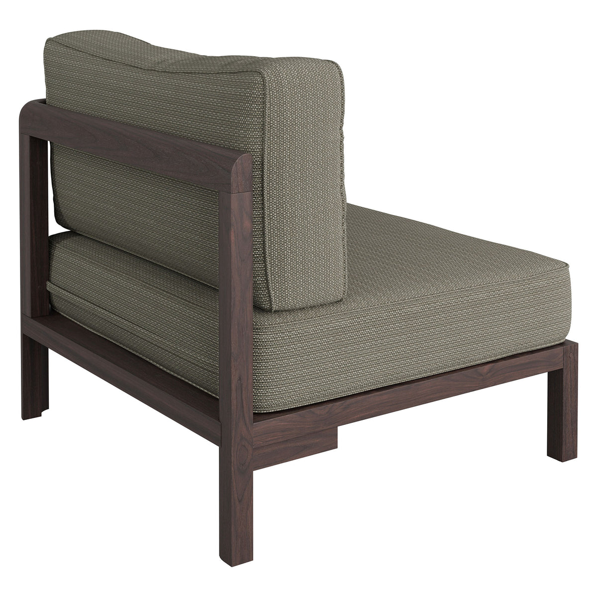 Kona Outdoor Patio Teak Wood Right-Arm Facing Modular Armchair