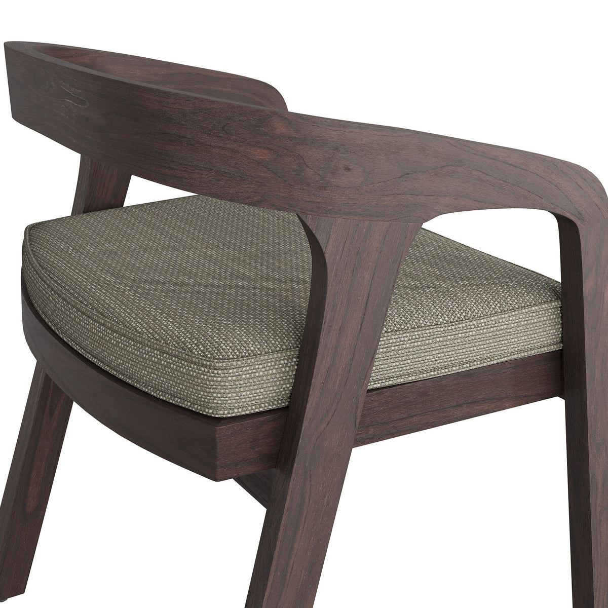 Kona Outdoor Patio Teak Wood Barrel Dining Chair