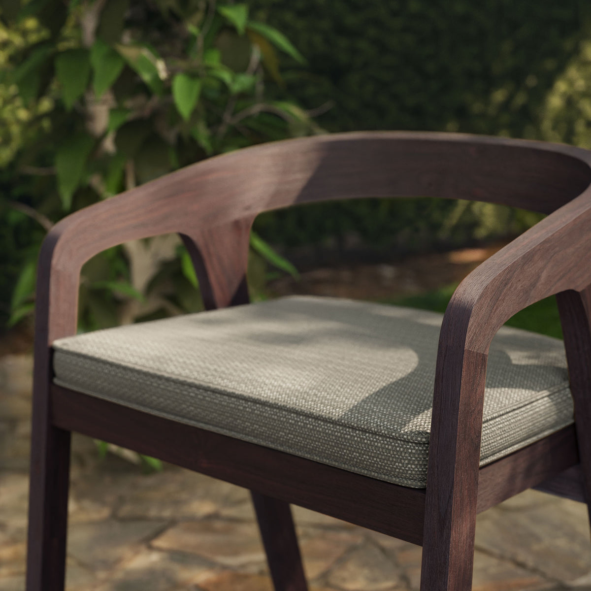 Kona Outdoor Patio Teak Wood Barrel Dining Chair