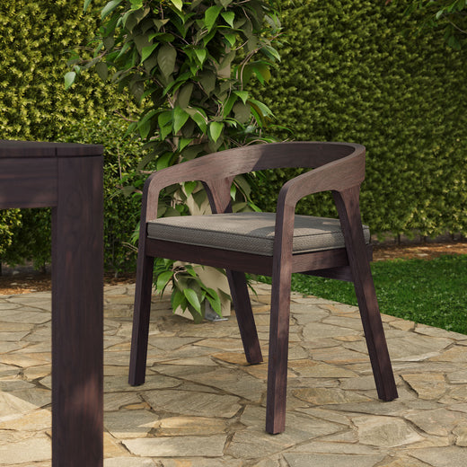 Kona Outdoor Patio Teak Wood Barrel Dining Chair