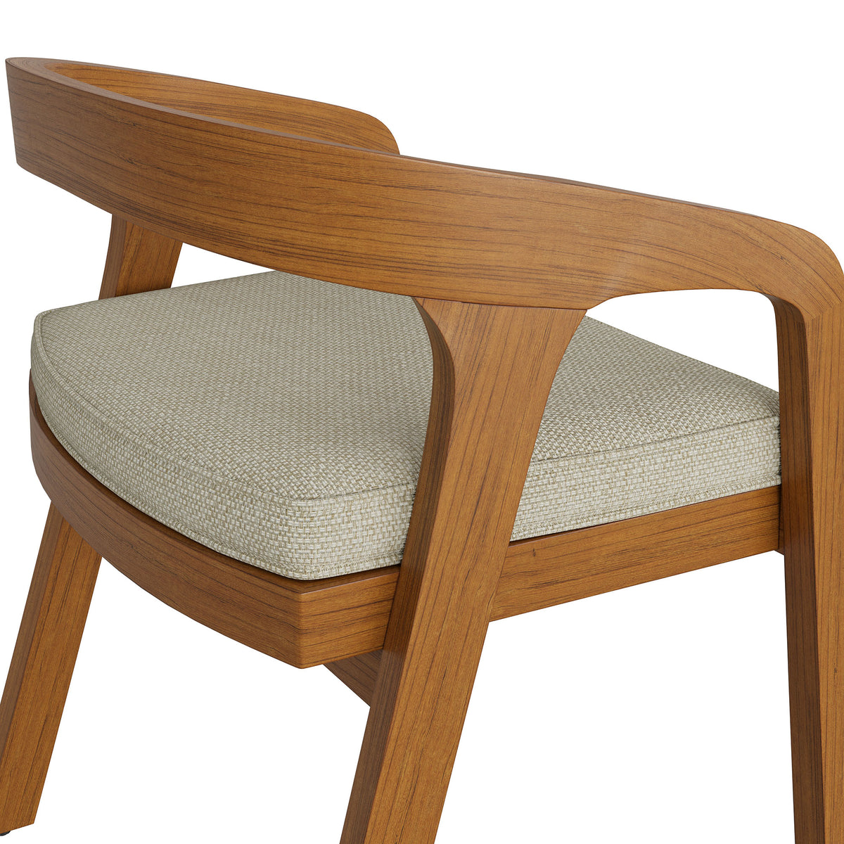 Kona Outdoor Patio Teak Wood Barrel Dining Chair