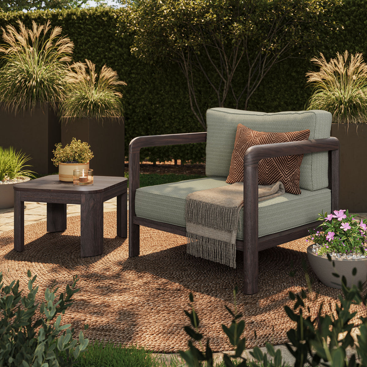 Kona 3-Piece Outdoor Patio Teak Wood Furniture Set