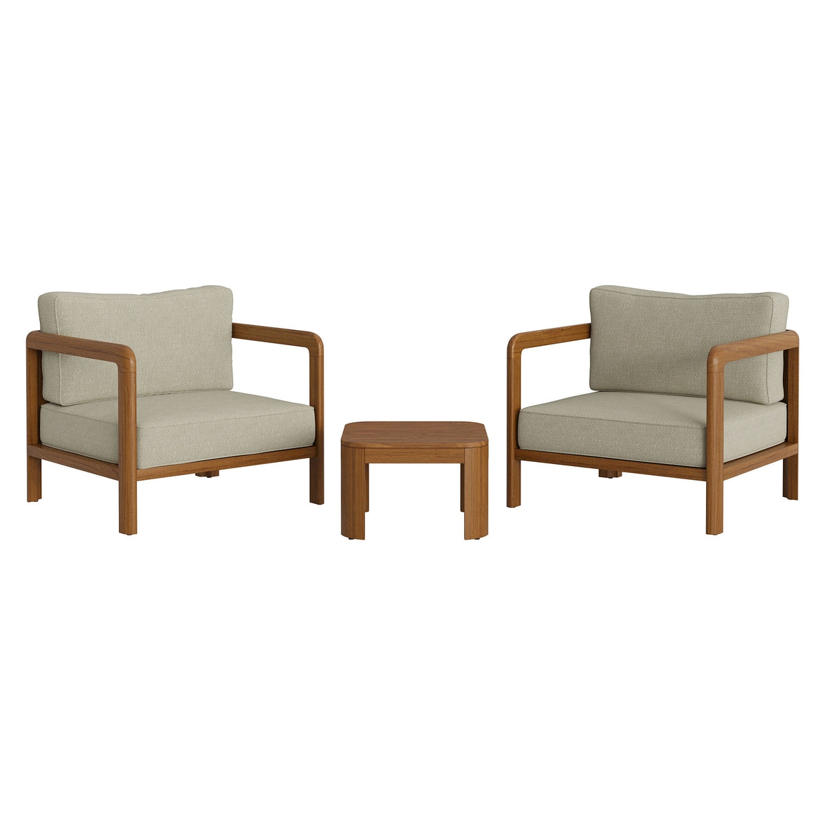 Kona 3-Piece Outdoor Patio Teak Wood Furniture Set