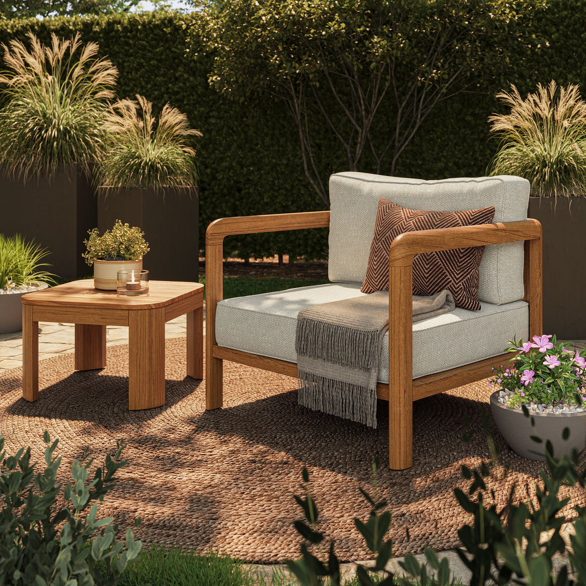 Kona 3-Piece Outdoor Patio Teak Wood Furniture Set