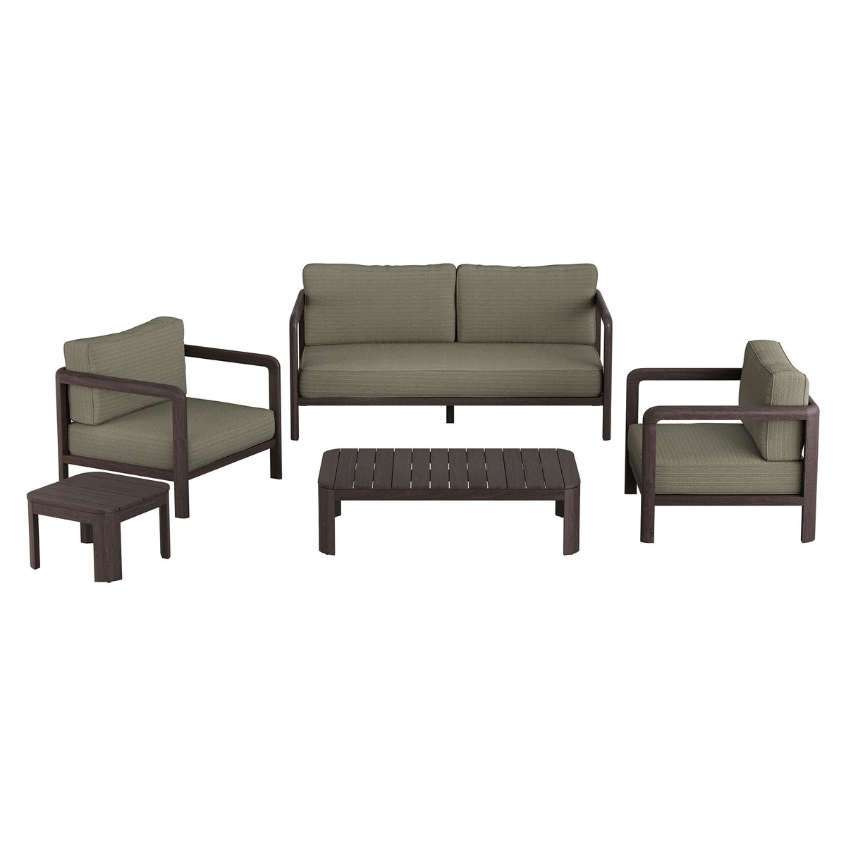 Kona 5-Piece Outdoor Patio Teak Wood Furniture Set
