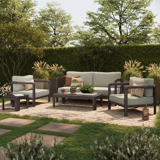 Kona 5-Piece Outdoor Patio Teak Wood Furniture Set
