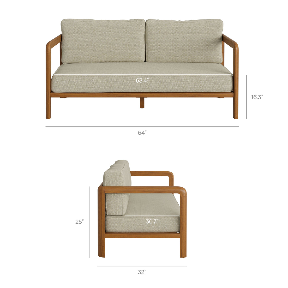 Kona 5-Piece Outdoor Patio Teak Wood Furniture Set