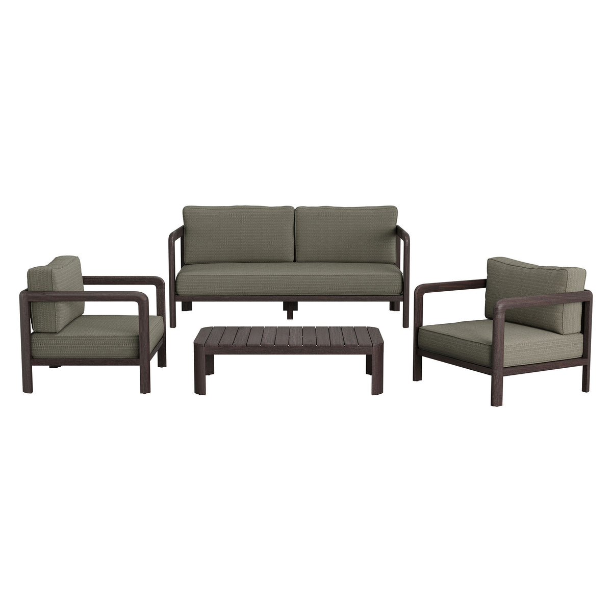 Kona 4-Piece Outdoor Patio Teak Wood Furniture Set
