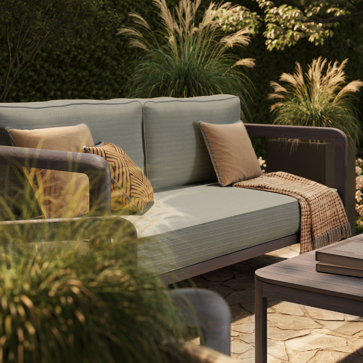 Kona 4-Piece Outdoor Patio Teak Wood Furniture Set