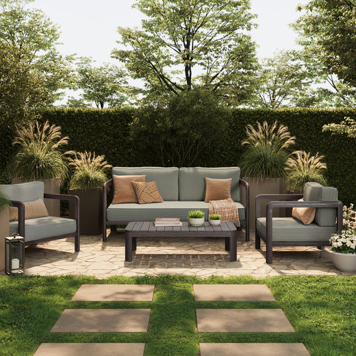 Kona 4-Piece Outdoor Patio Teak Wood Furniture Set