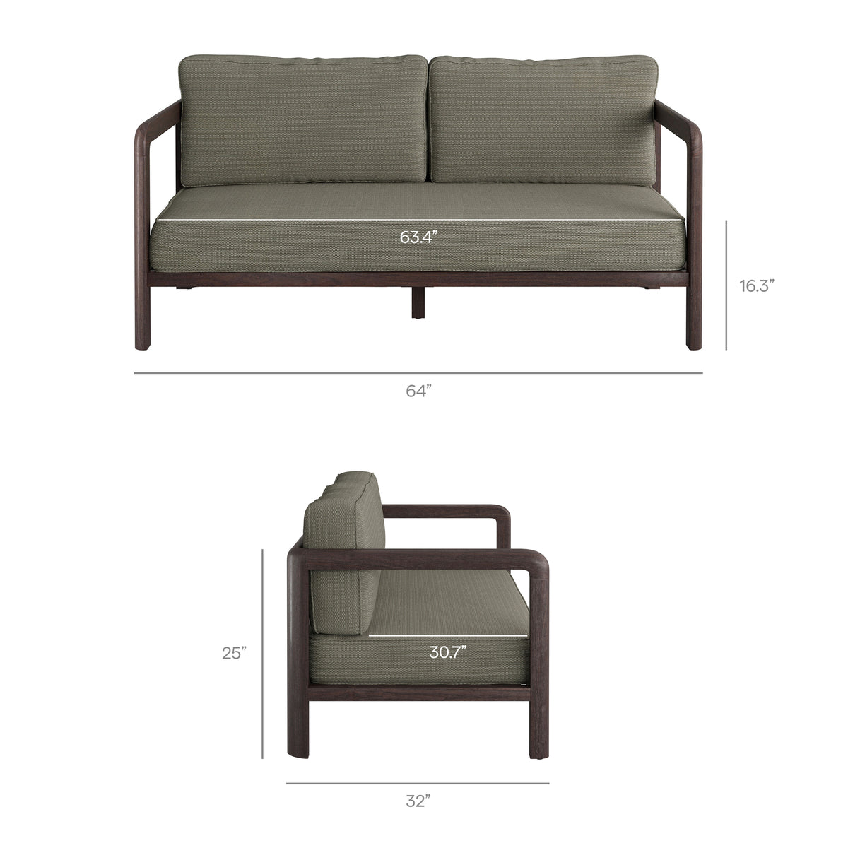 Kona 4-Piece Outdoor Patio Teak Wood Furniture Set