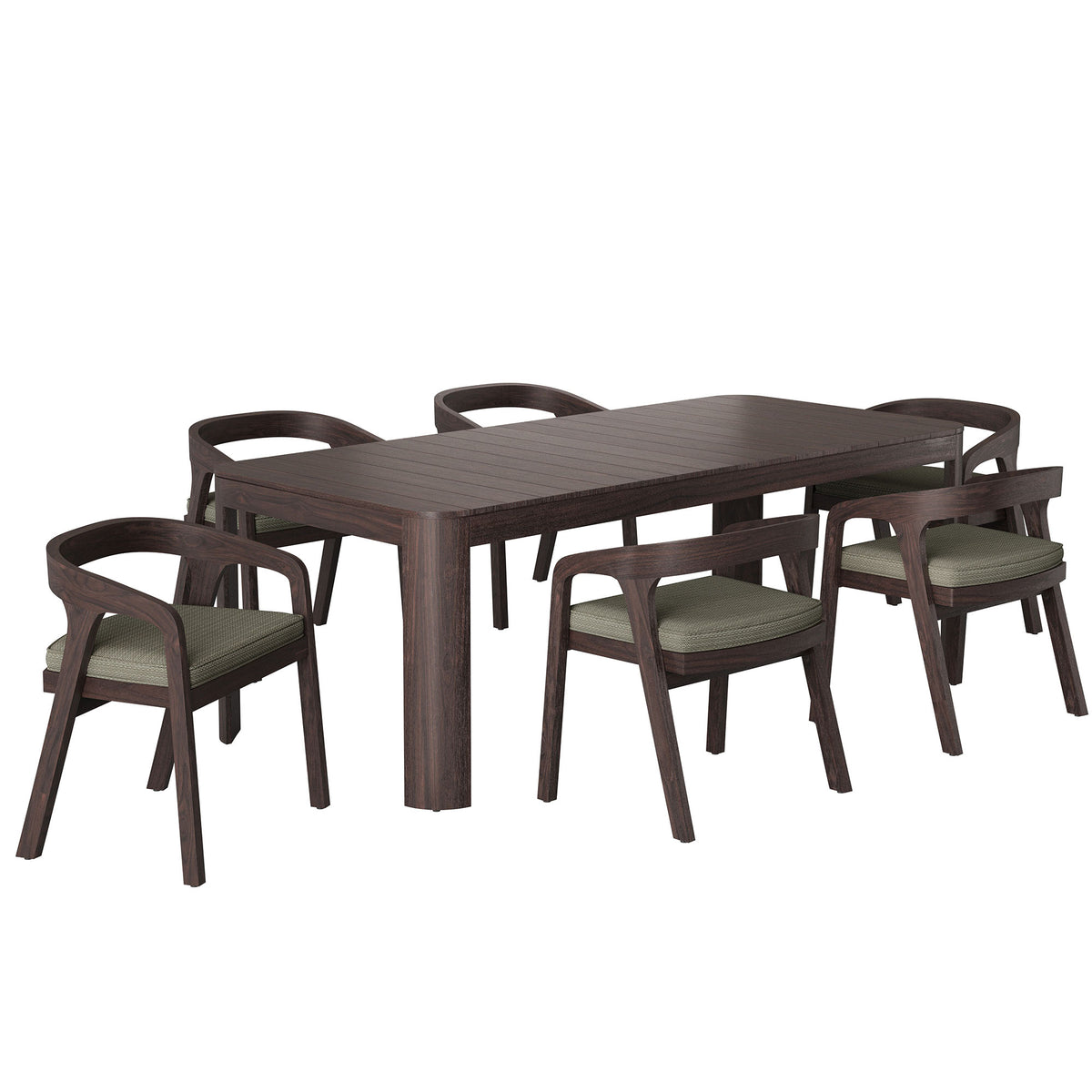 Kona 7-Piece Outdoor Patio Teak Wood Dining Set
