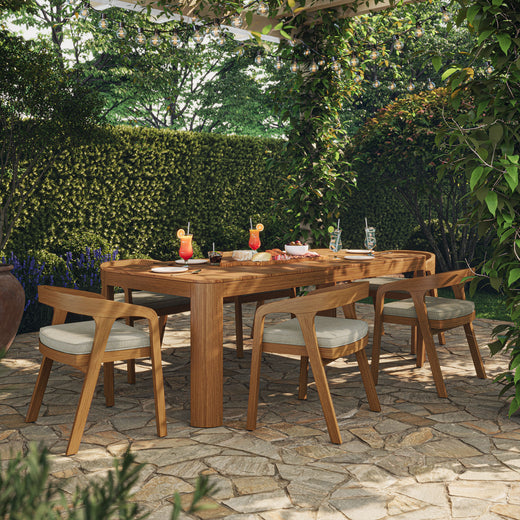 Kona 7-Piece Outdoor Patio Teak Wood Dining Set