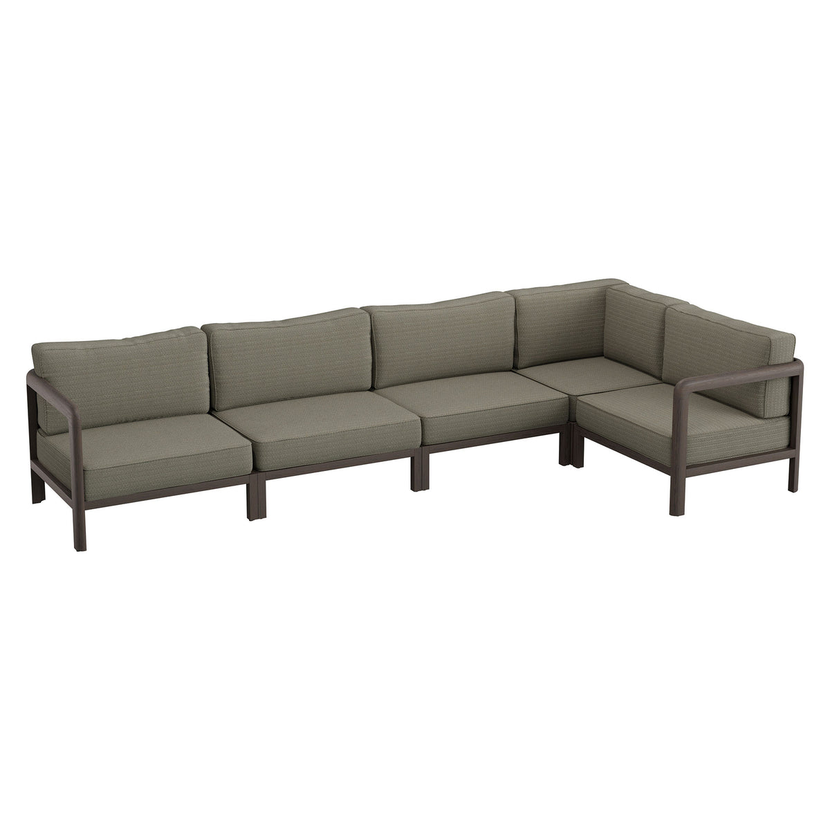 Kona L-Shaped Outdoor Patio Teak Wood Modular Sofa