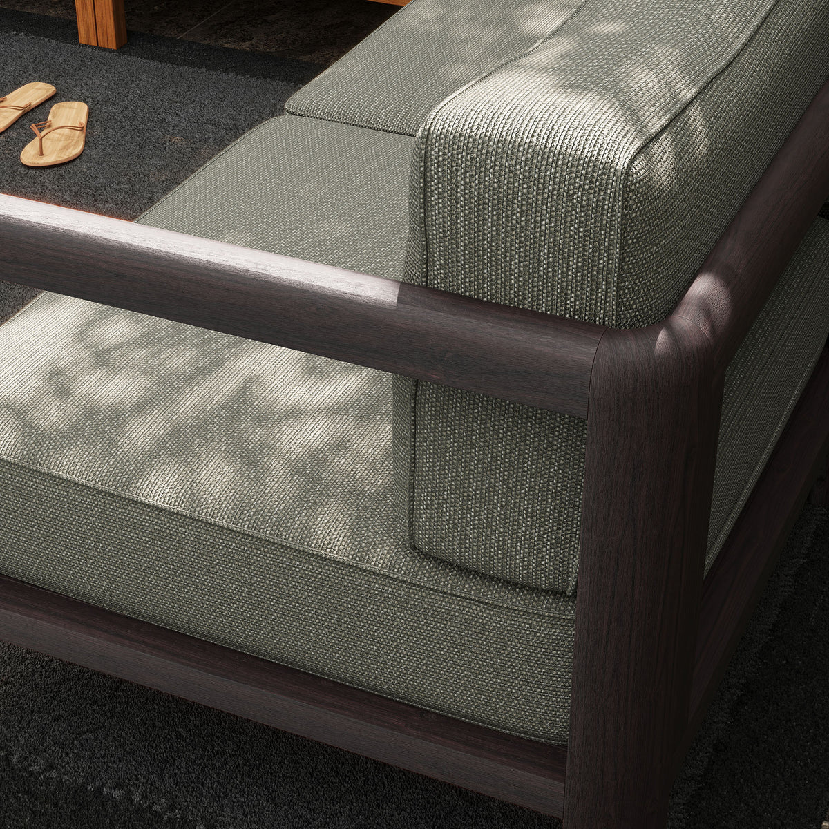 Kona 5-Piece Outdoor Patio Teak Wood Corner Modular Sofa