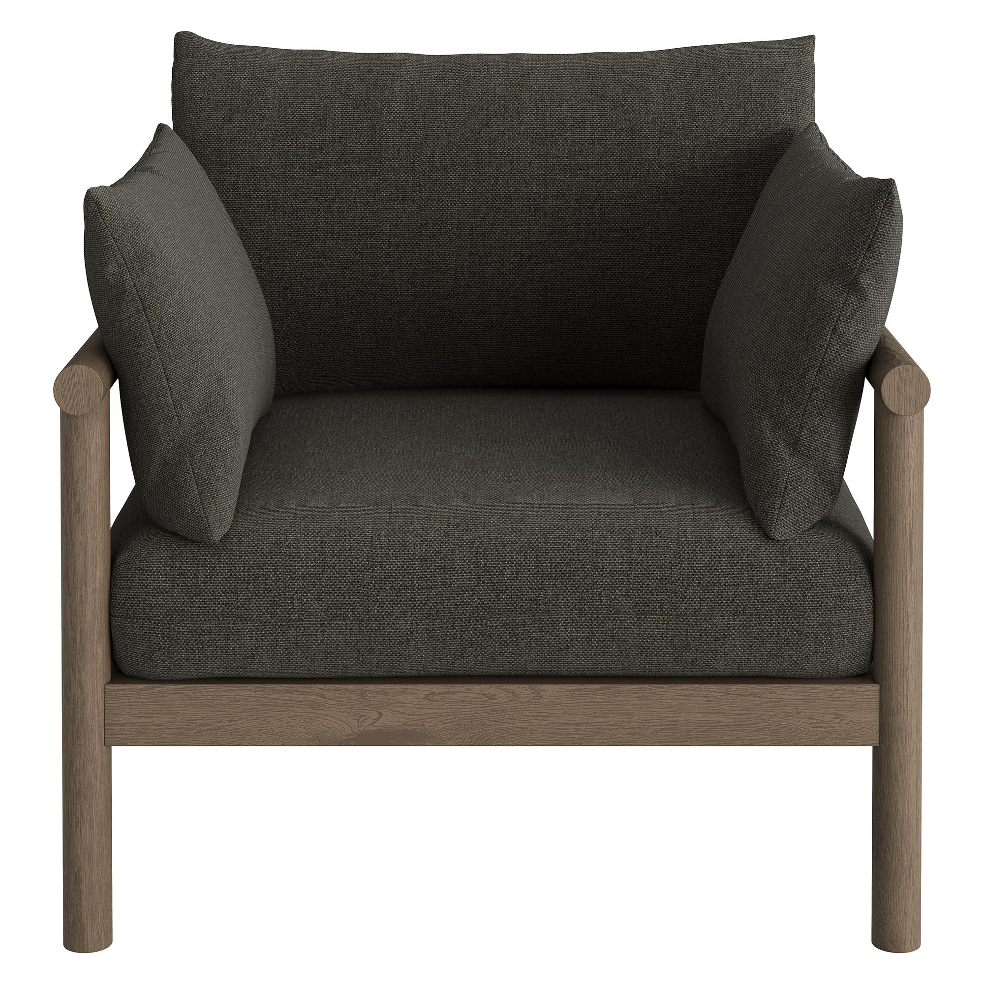 Eleni 2-Piece Outdoor Patio Teak Wood Armchair and Ottoman Set