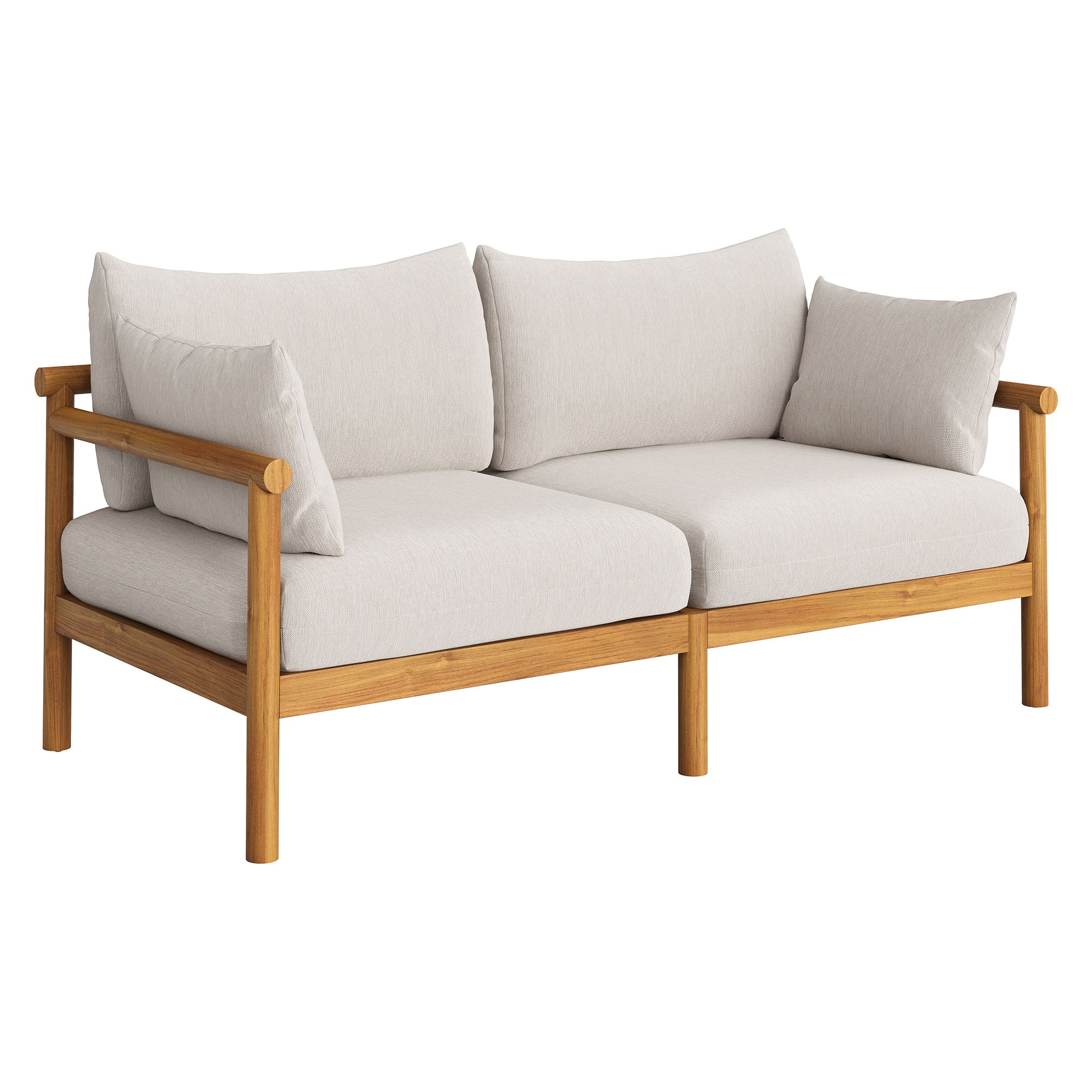 Eleni 4-Piece Outdoor Patio Teak Wood Sofa Set