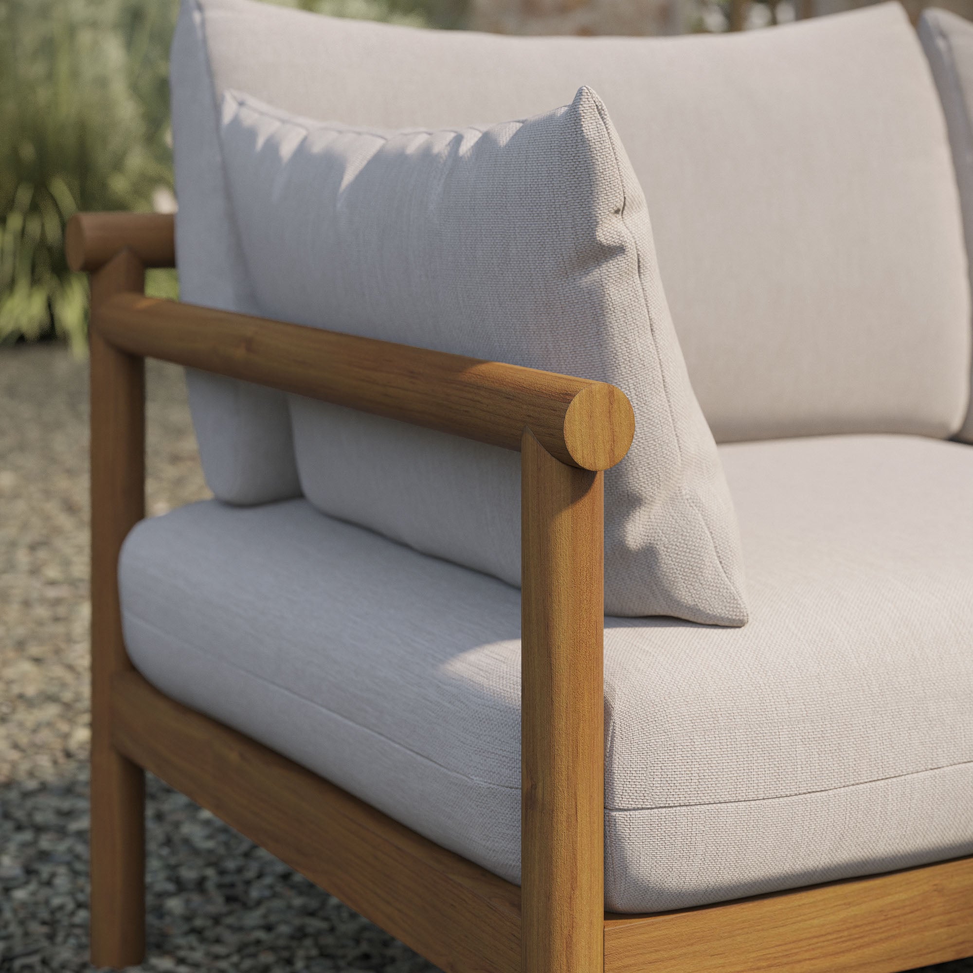 Eleni Outdoor Patio Teak Wood Loveseat