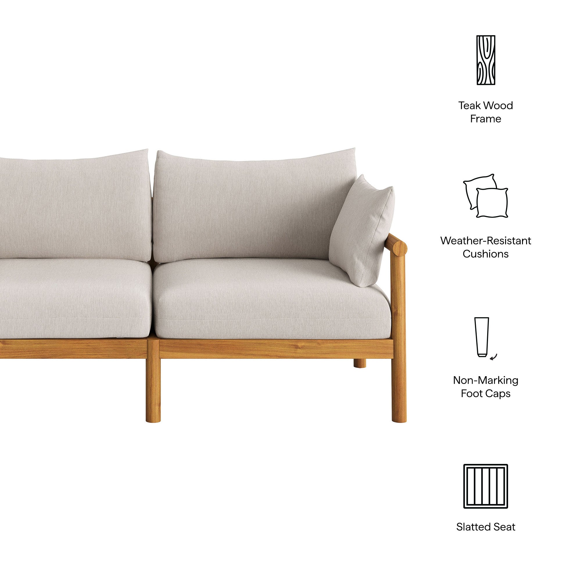 Eleni Outdoor Patio Teak Wood Loveseat