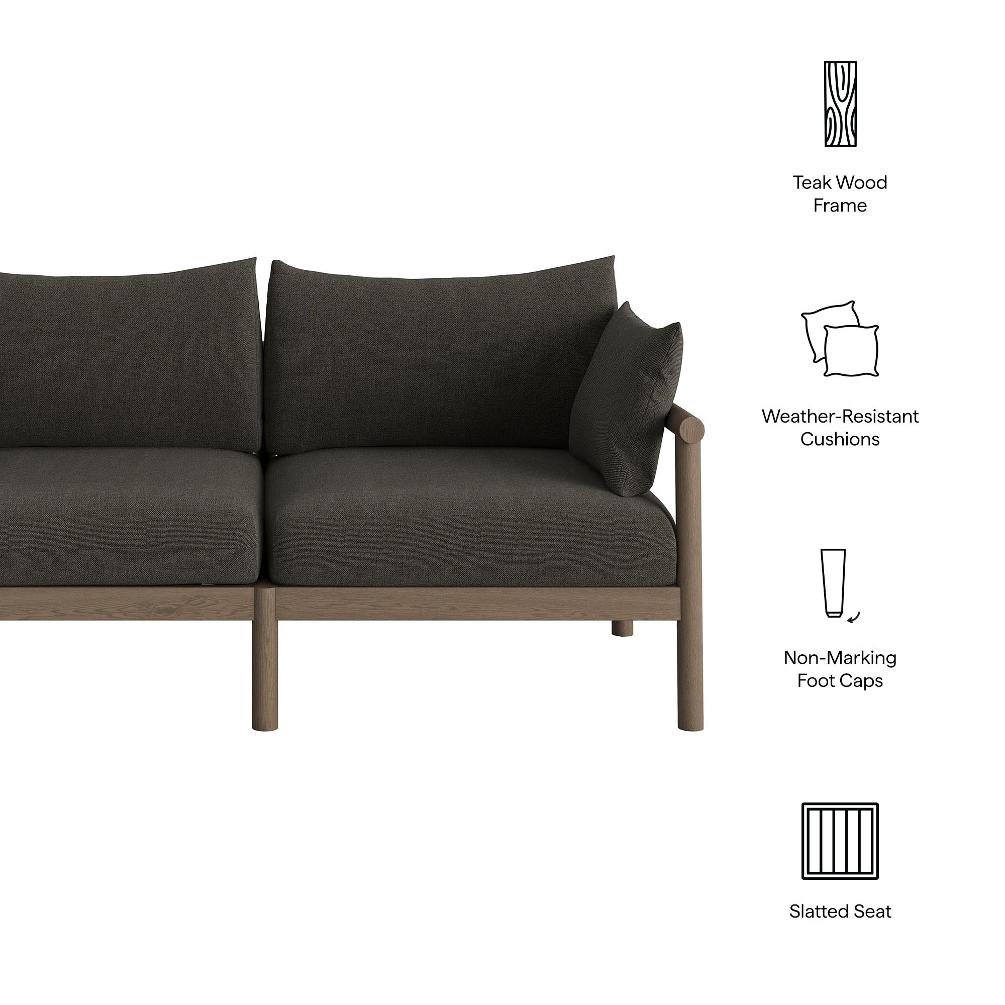 Eleni Outdoor Patio Teak Wood Loveseat