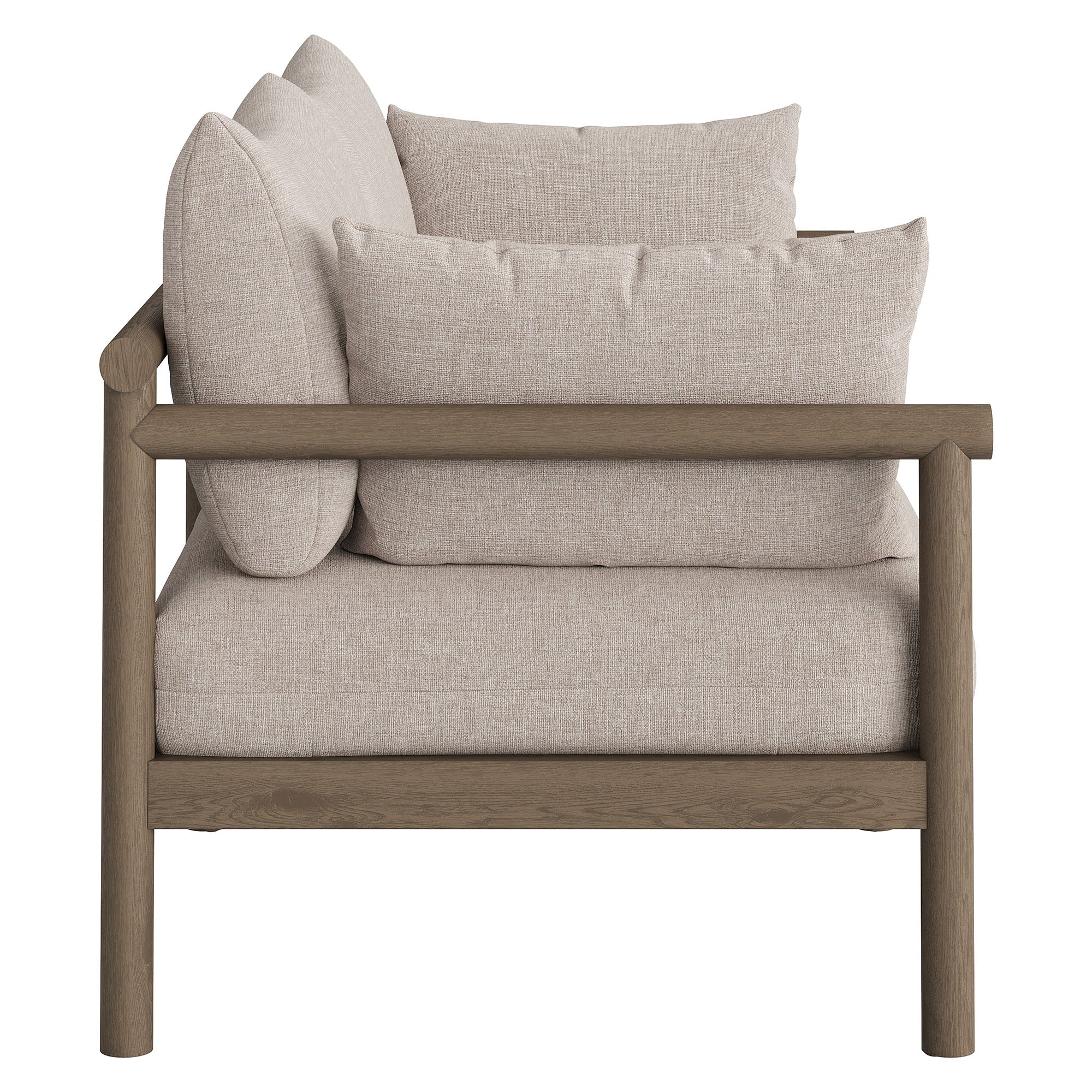 Eleni 2-Piece Outdoor Patio Teak Wood Loveseat with Ottoman Set