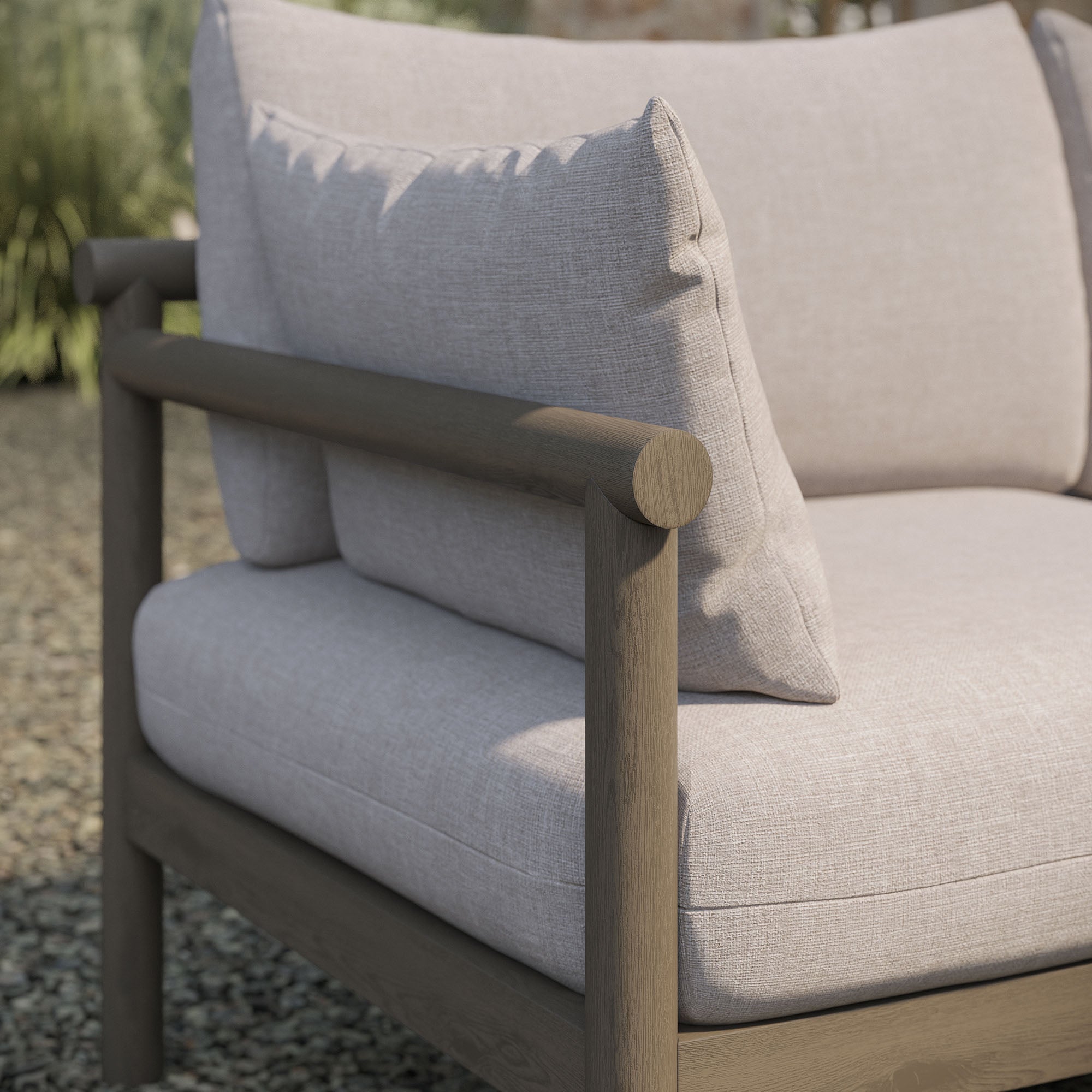 Eleni Outdoor Patio Teak Wood Loveseat