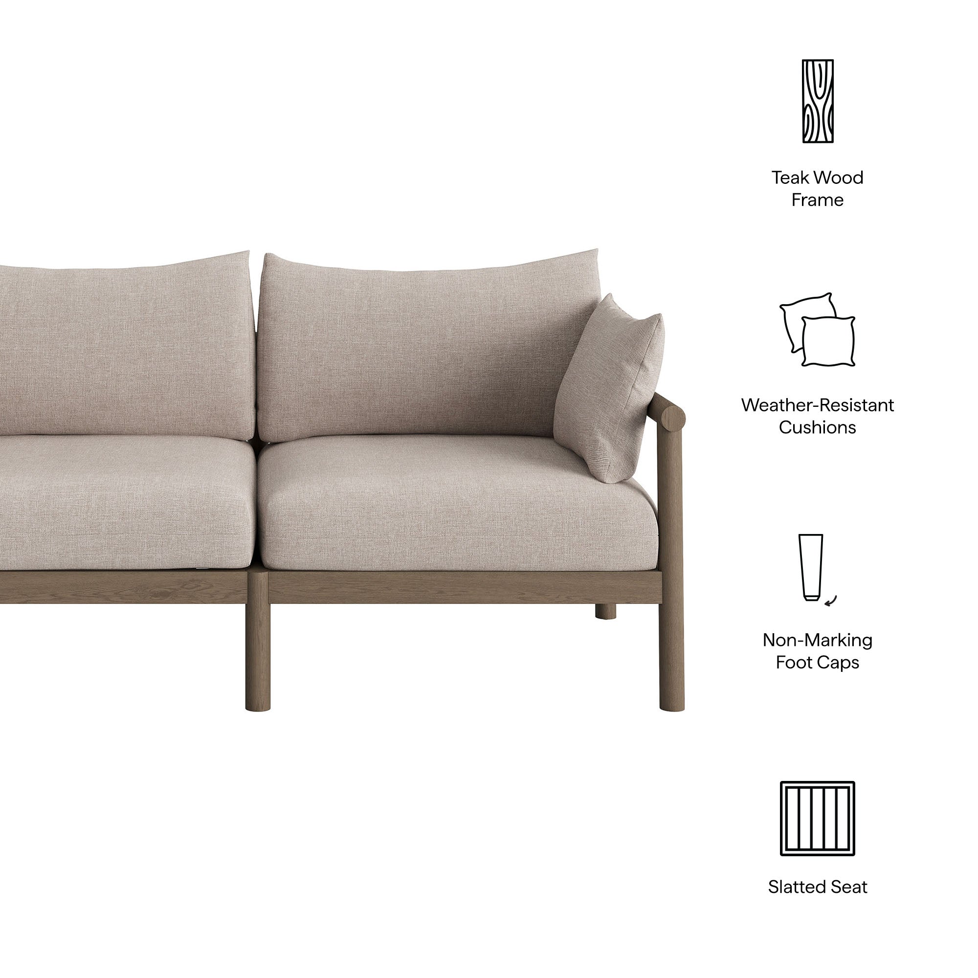 Eleni Outdoor Patio Teak Wood Loveseat