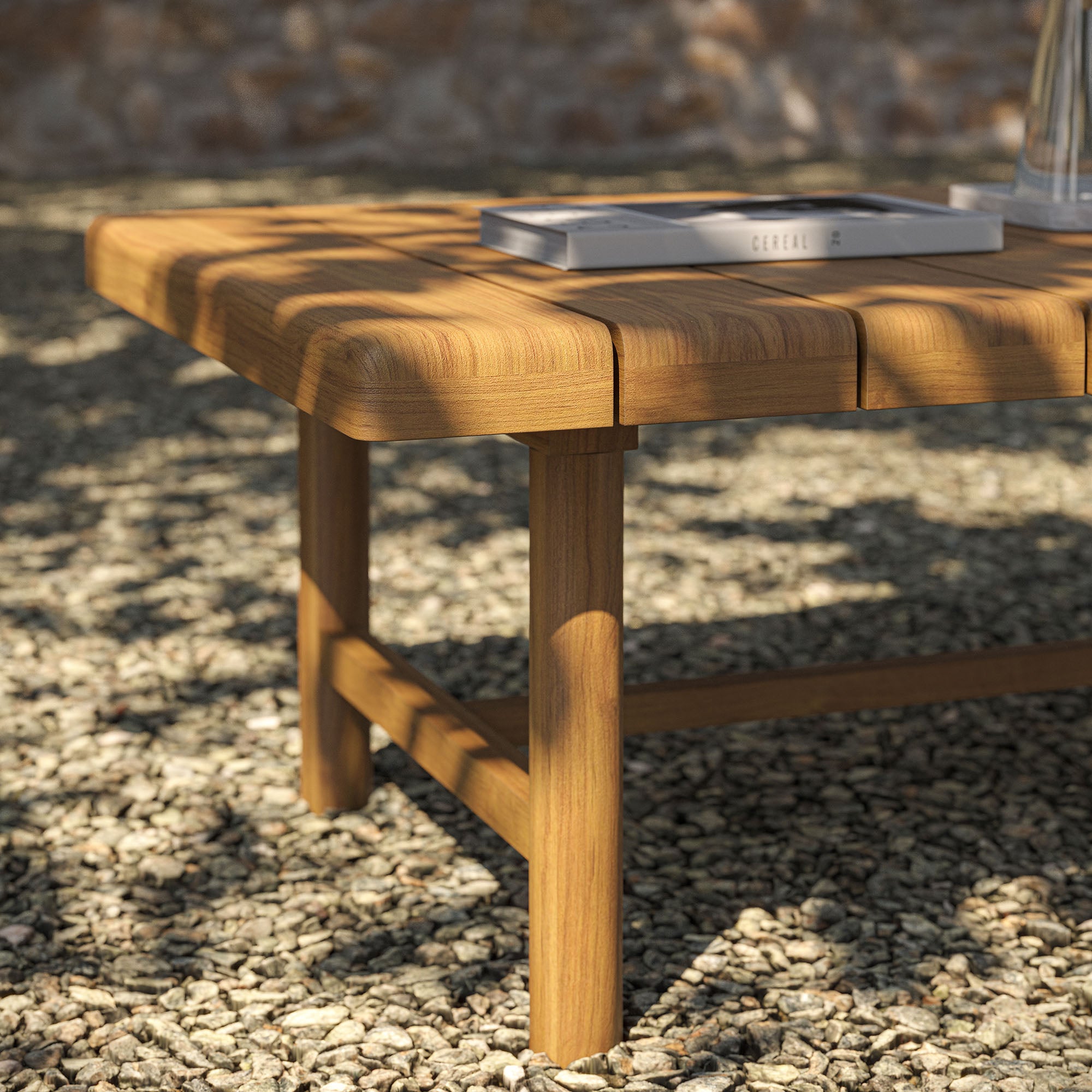Eleni 41-Inch Outdoor Patio Teak Wood Coffee Table