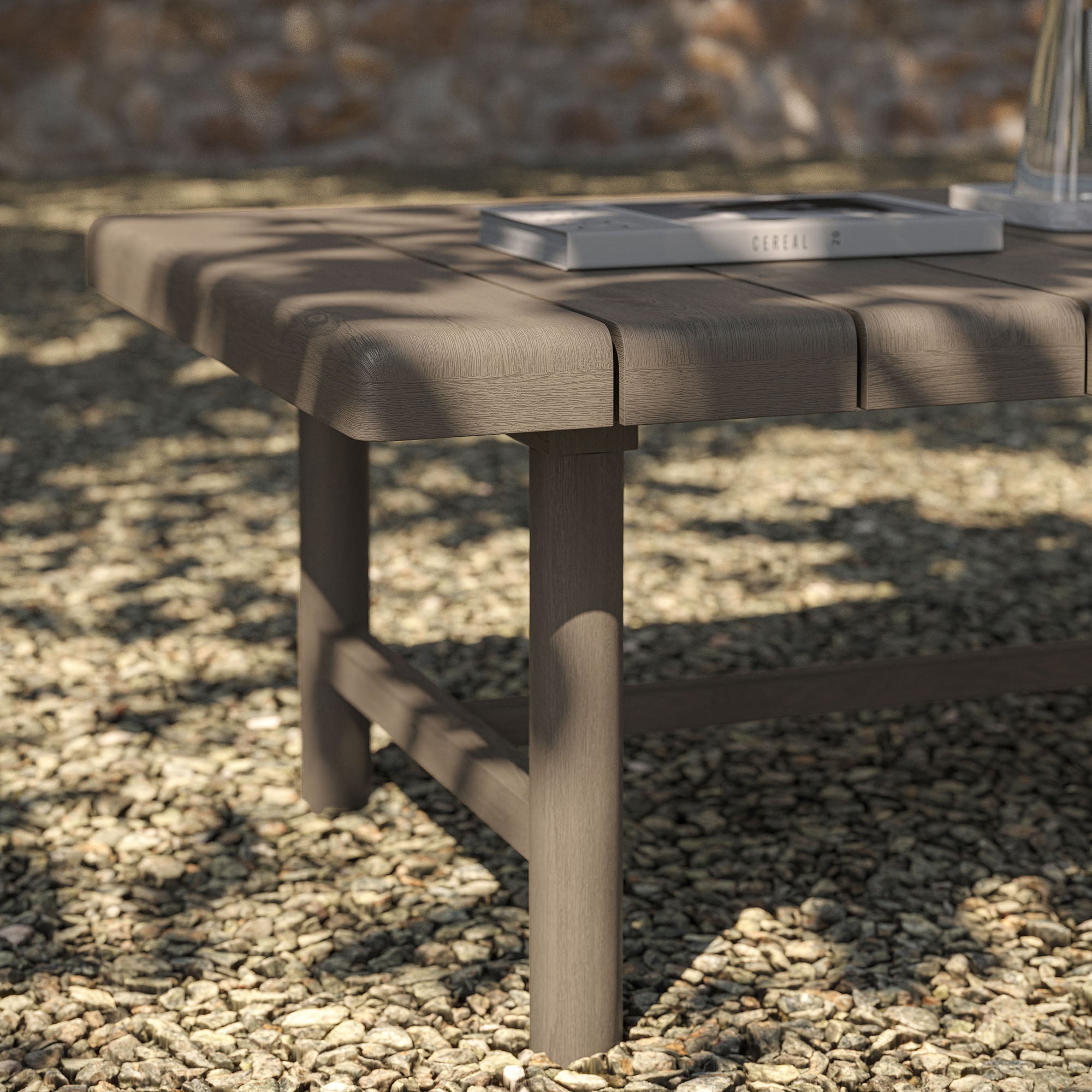 Eleni 41-Inch Outdoor Patio Teak Wood Coffee Table