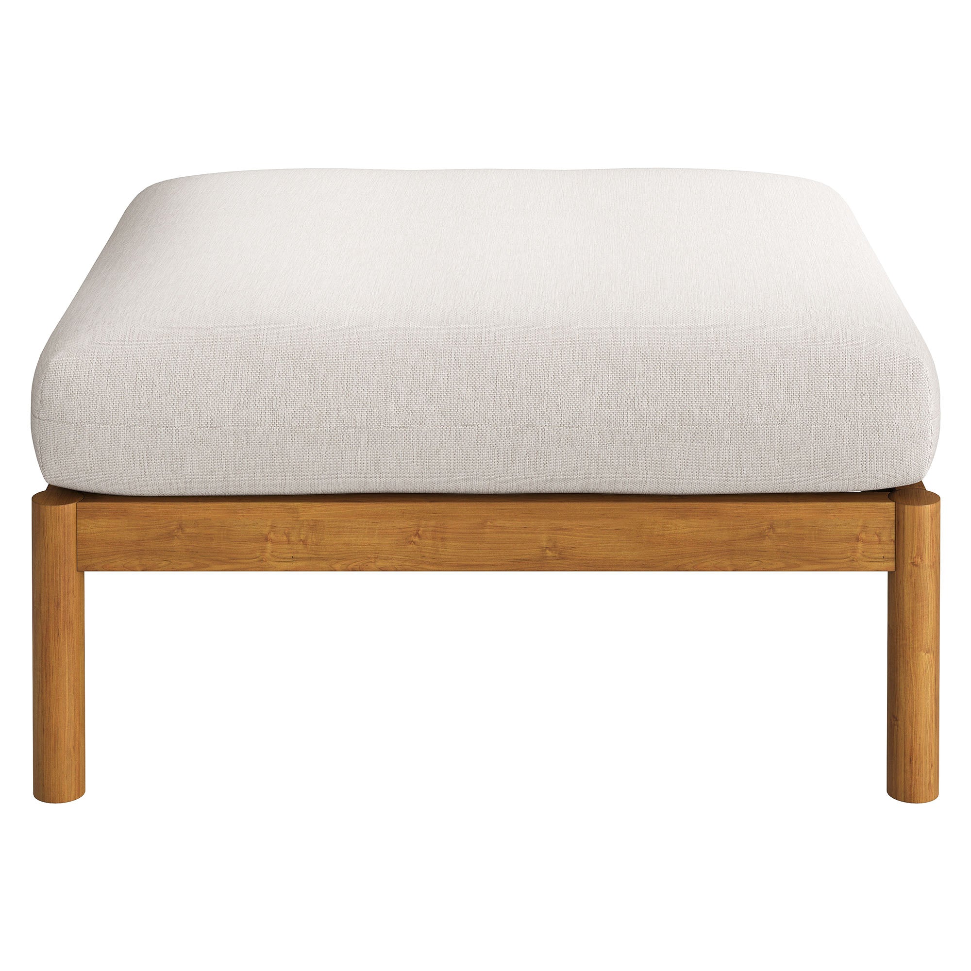 Eleni Square Outdoor Patio Teak Wood Ottoman