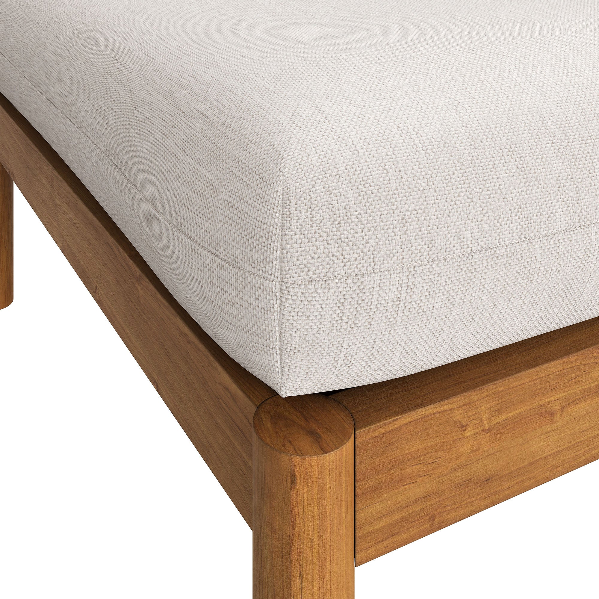 Eleni Square Outdoor Patio Teak Wood Ottoman